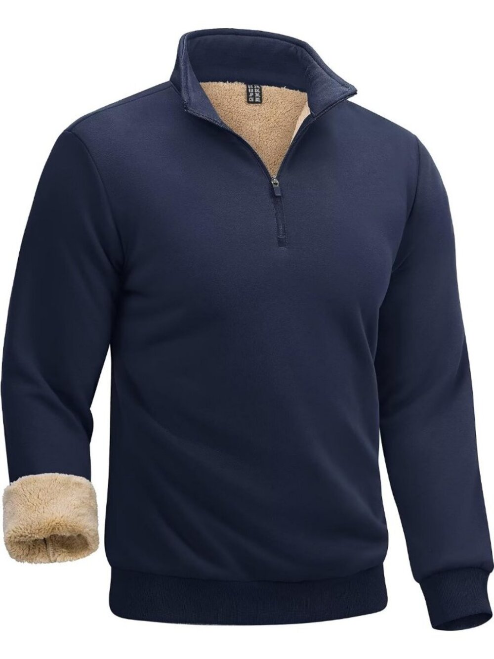 Cozy Men's Quarter Zip Pullover Sweatshirt | Heavyweight Sherpa Lined Top